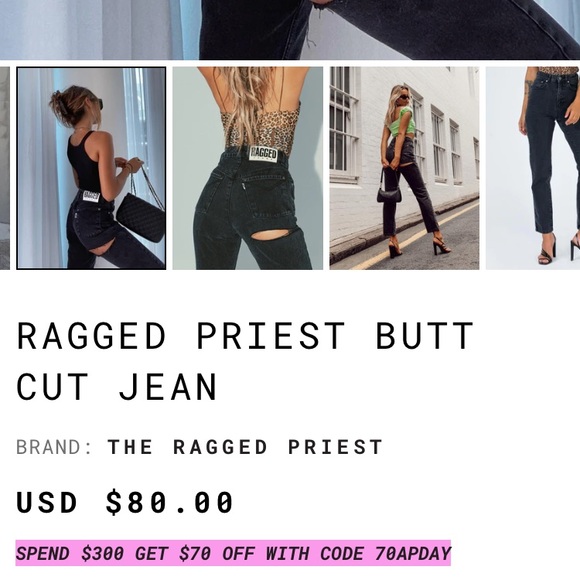 Ragged Priest Butt Jean - Picture 5 of 8